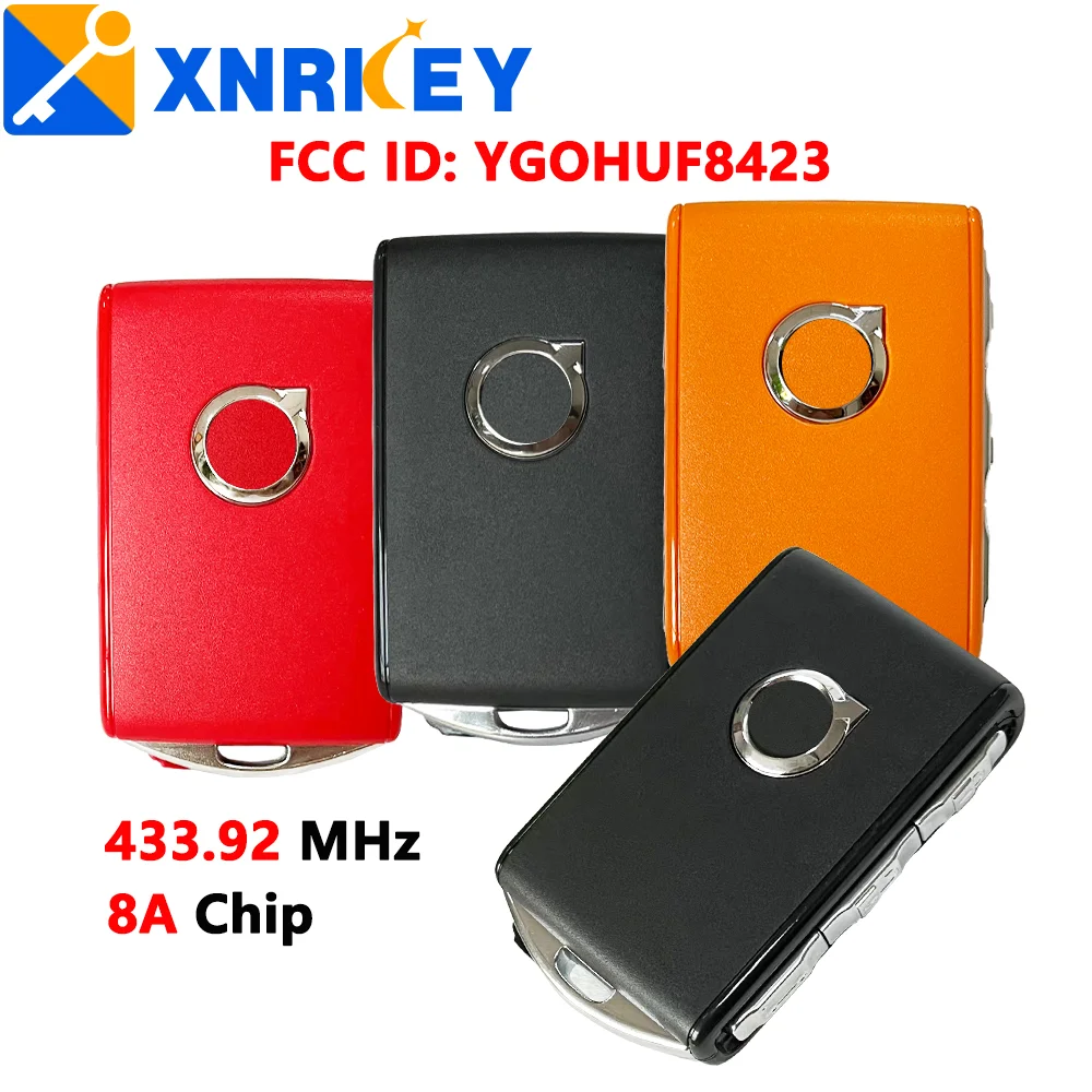 XNRKEY Original 3 Button Smart Remote Key 8A Chip 433Mhz for Volvo S90 S60 S40 XC60 XC90 2016-2020 Full Keyless Go Car Key