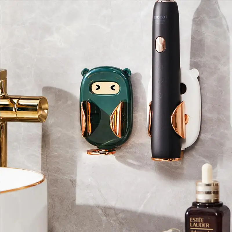 Toothbrush Holder Wall-mounted Toothbrush Stand Rack Punch-free Electric Organizer Bathroom Accessories