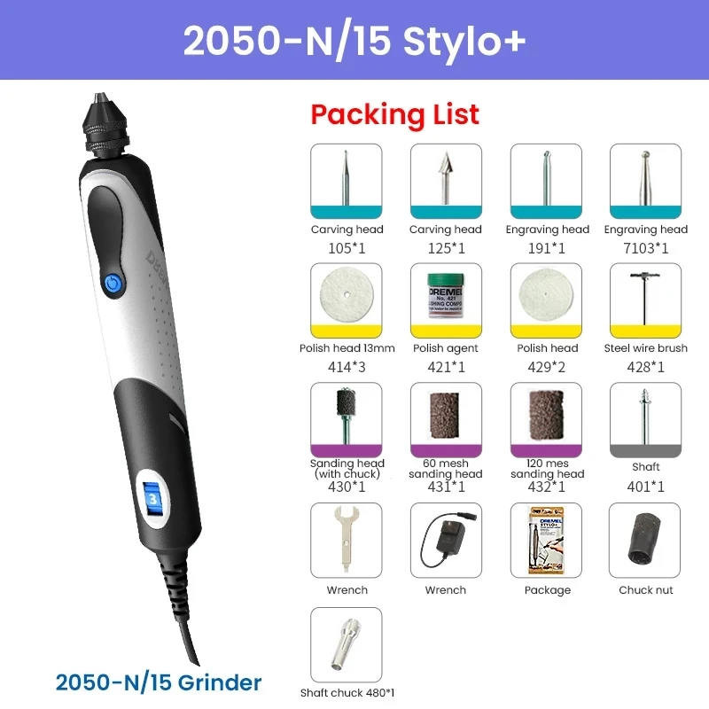 Dremel Stylo+ 2050 - Mini Trapano Incisore Multifunzione Con 15 Accessori - Foto 2