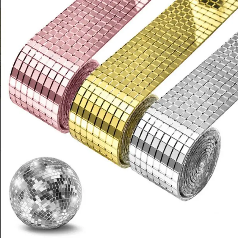 Description Picture 5 of item60cm Self-Adhesive Real Glass Craft Mini Square Mirrors Mosaic Tiles Stickers Bathroom DIY Handmade Craft Home Decoration Making