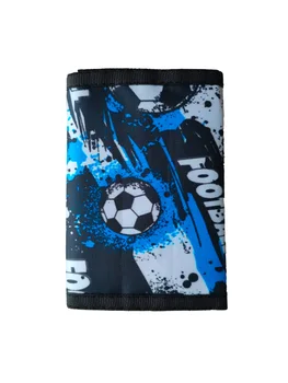 Portafogli per bambini con stampa di calcio Portafoglio sottile per ragazzi Sport a tre ante con portamonete da viaggio Porta carte Regali per bambini