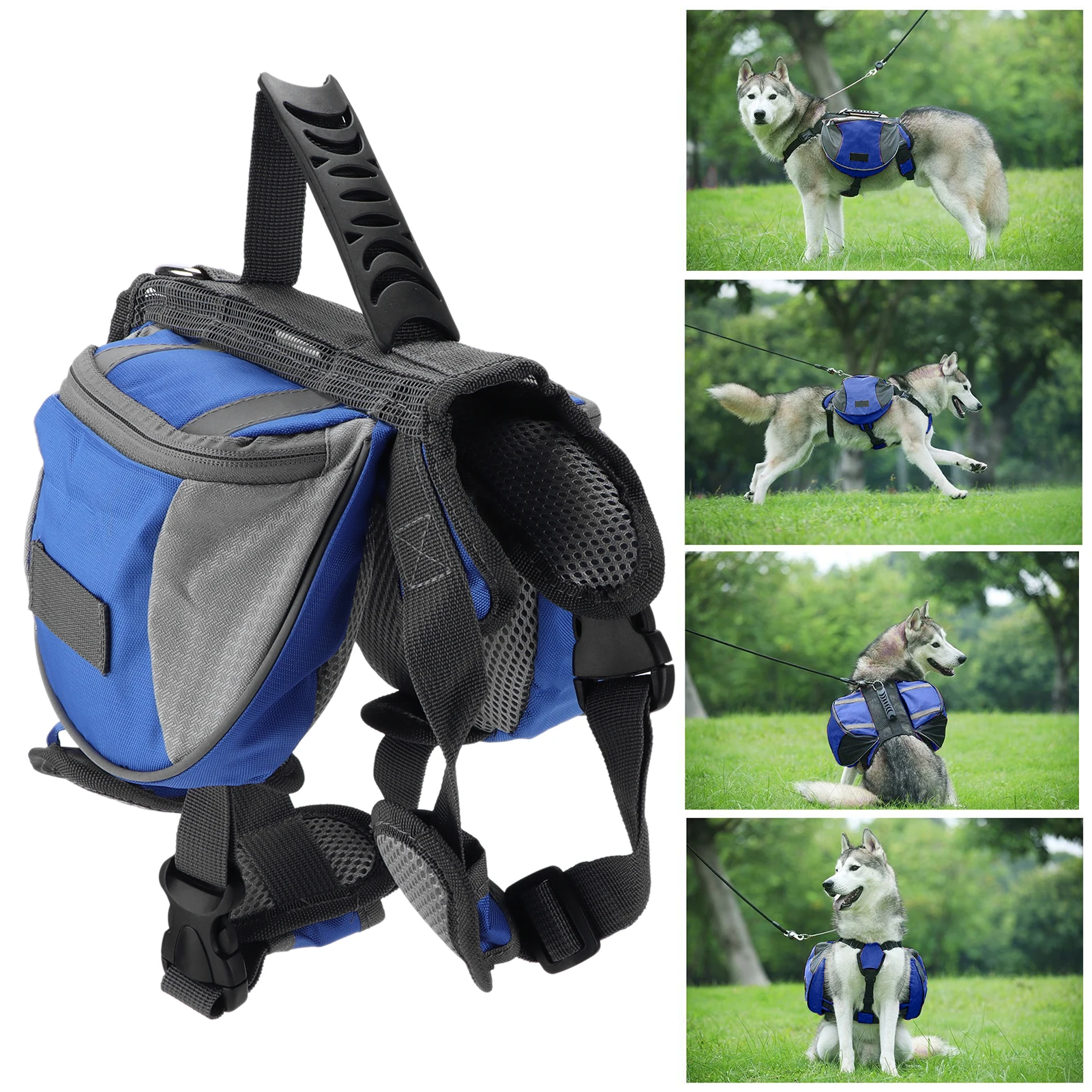 Dog Backpack Dog Saddle Bag Hound Saddlebags Camping Hiking Reflective Strip Backpack Saddle Bag for Small Medium Large Dogs