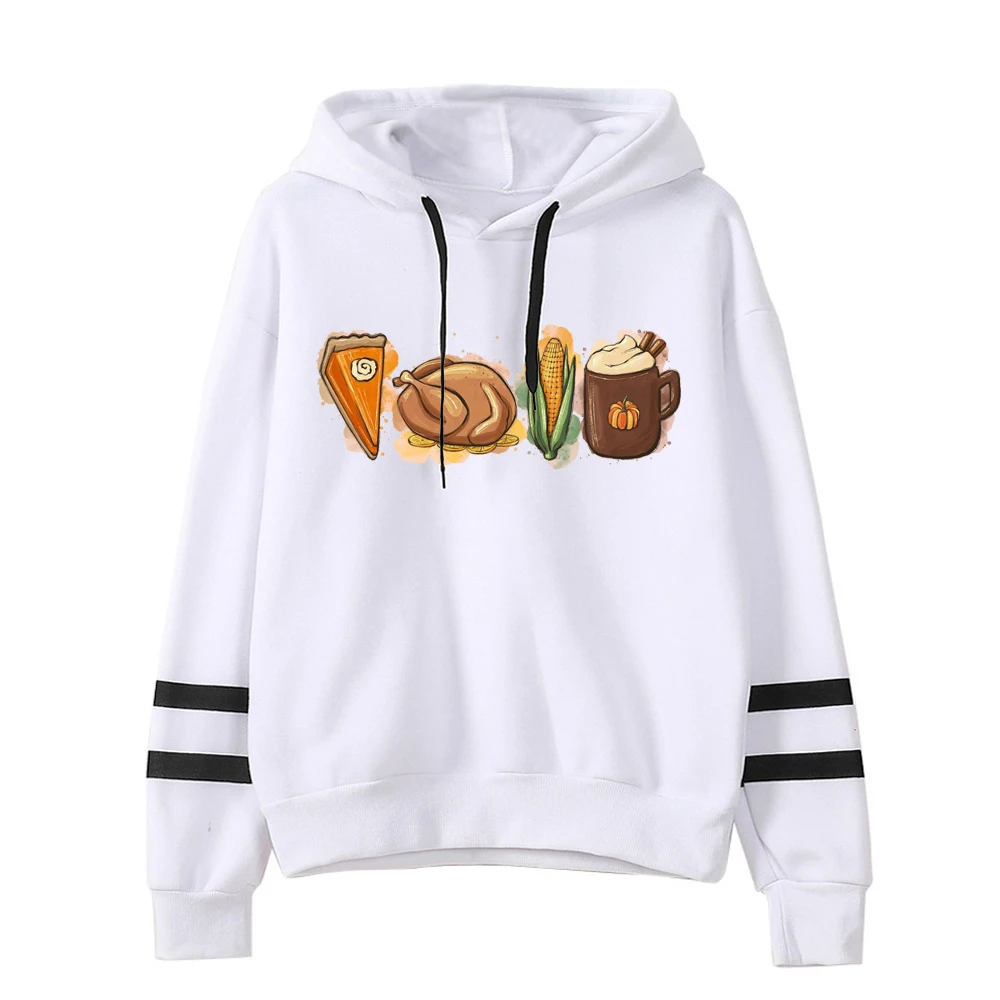 Pumpkin Pie Sweatshirt Aesthetic Happy Thanksgiving Hoodies Women Fall Pumpkin Sweatshirt Print Coffee Cup Hoodie M