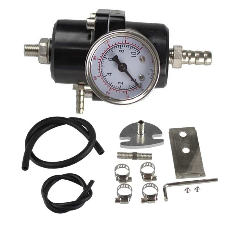 

Universal Car Fuel Pressure Regulator 0-140PSI Adjustable Pressure Reducer With Pressure Gauge