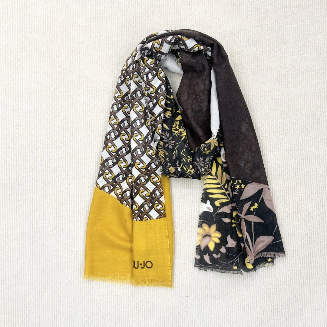 Foreign trade original order: Italian fashion brand liu.jo embroidered printed scarf, warm and sun shading, women's scarf shawl 6