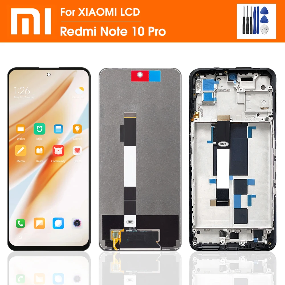 

6.6" For Xiaomi Redmi Note 10 Pro 5G LCD display Touch Screen with frame Digitizer For Redmi note 10Pro Display China version