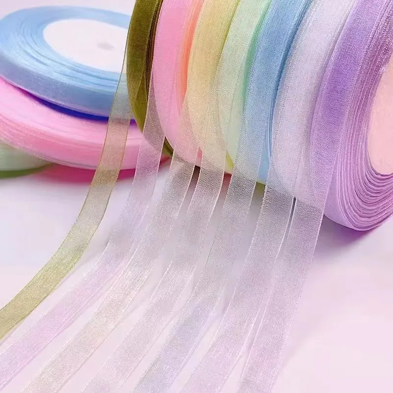 

50yards 10mm Organza Ribbon For Handmade Bow Craft Wedding Christmas Decoration DIY Card Gift Wrapping