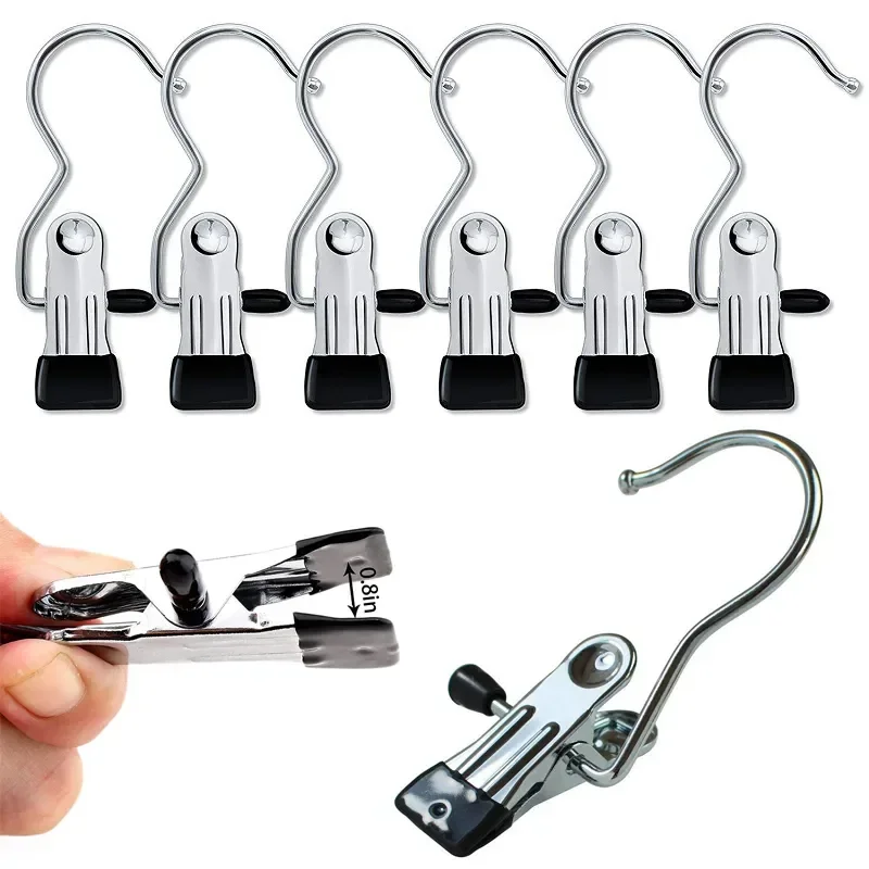 

10Pack Boot Hanger for Closet Laundry Hooks with Clips Boot Holder Hanging Clips Portable Multifunctional Hangers Single