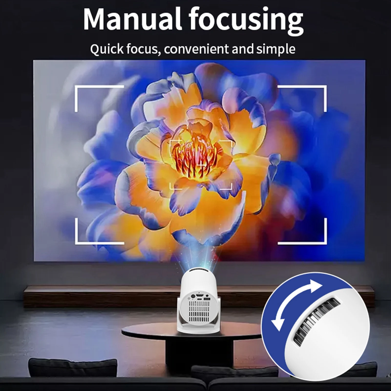 Proyector Portatil 1080P WiFi Bluetooth Auto Keystone 8000LM