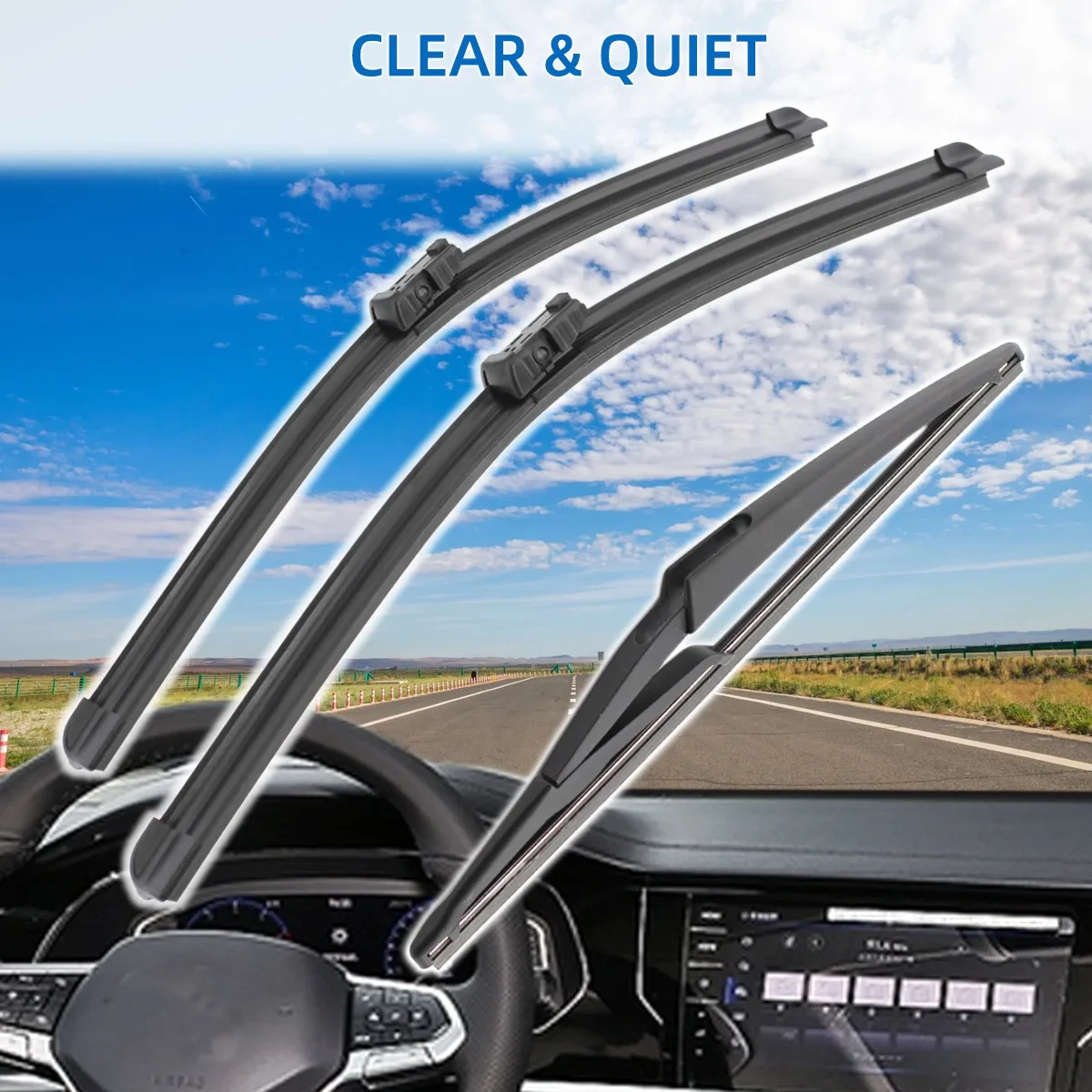 For Benz GLK Class X204 2014-2015 22+19+12 Front Rear Wiper Blades  Windshield Windscreen Window Cutter Accessories 2014 2015