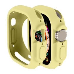 Candy-Colored TPU Protective Bumper for Smartwatch 49mm - Vibrant Accessories Collection (Yellow)