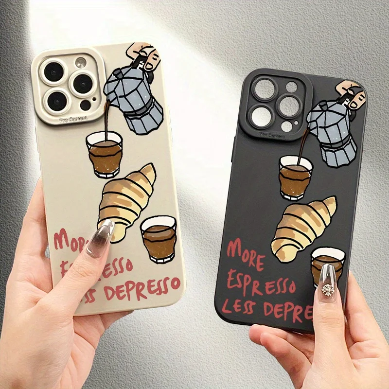 Croissant Coffee Pattern Phone Case Cover