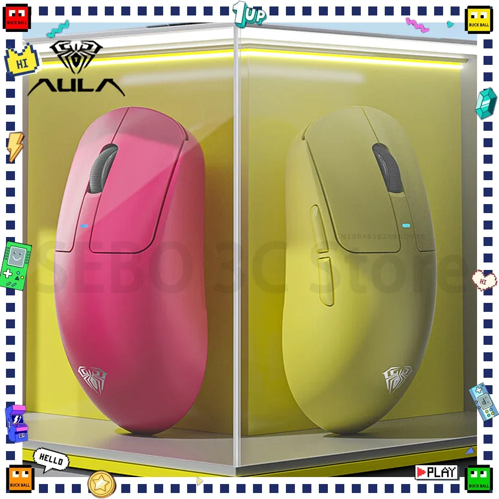 

Aula Sc680 8k Mouse Return Tri Mode Bluetooth Wireless Ergonomics Paw3395 E-Sports Mouse Gamer Accessory For Computer Mice Gifts
