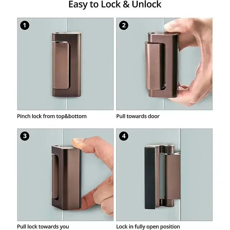 Home Security Door Reinforcement Lock Safety Bedroom Door Lock Withstand 800 lbs Kids Safety Deadbolt