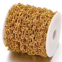Gros nœud épais en acier inoxydable pour hommes, colliers Hip Hop bricolage, résultats de colliers de la présidence, fournitures de bracelets, bijoux exécutifs, or, 1 mètre 5