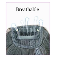 Extensions de cheveux invisibles Air Bangs : Postiche synthétique à franges frontales - Noir et marron pour femmes 3