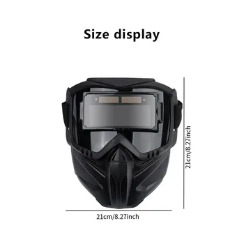 Casco per saldatura Auto-Darkening - Maschera divisa fotoelettrica ad energia solare per saldatura MIG/TIG/Arc con protezione anti-UV/IR