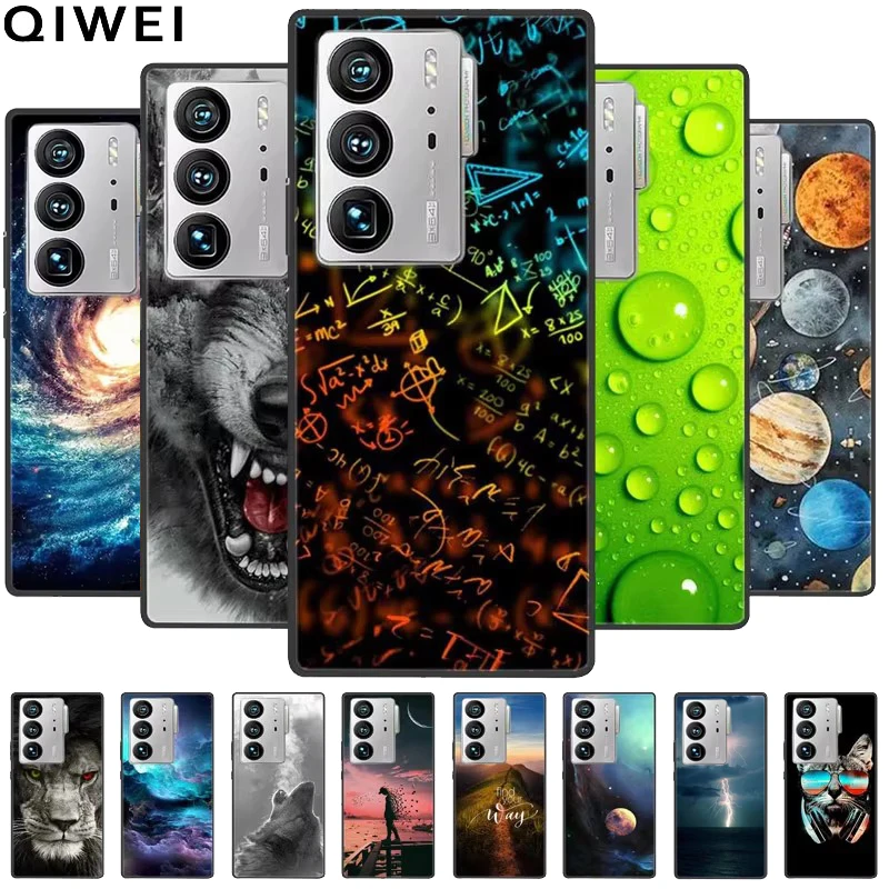 Animal Painted Silicone Soft Phone Case - Shockproof TPU Shell with Wolf Design