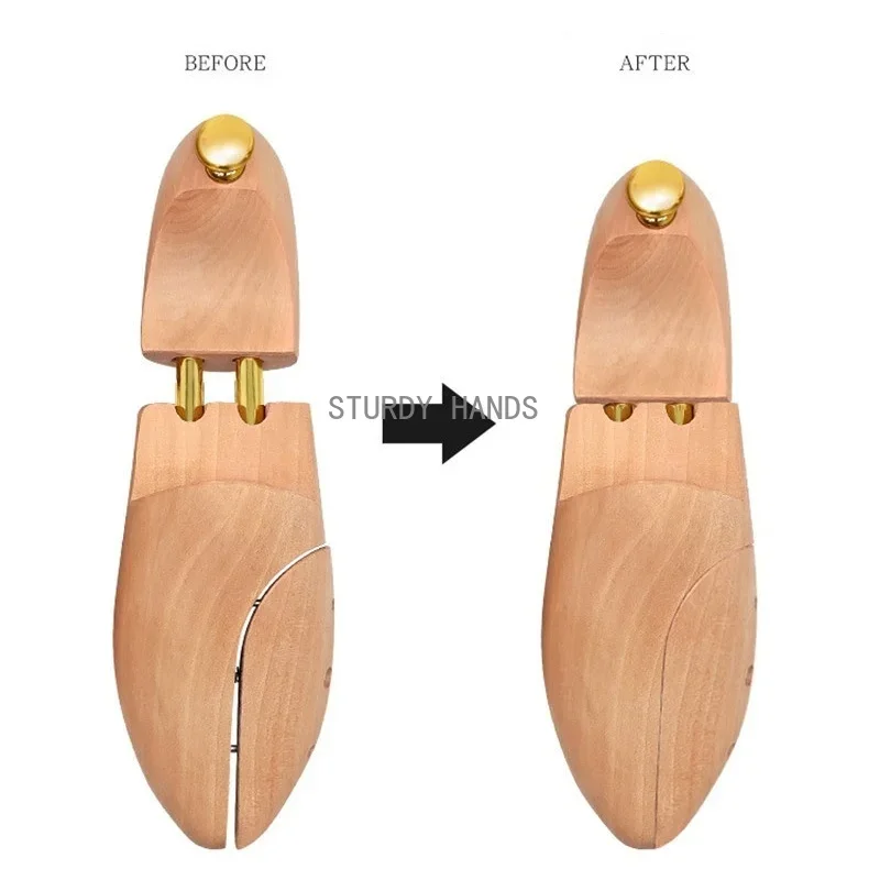 1 pair adjustable lotus wood shoe shapers men's shoe stretcher support men's boot expansion device