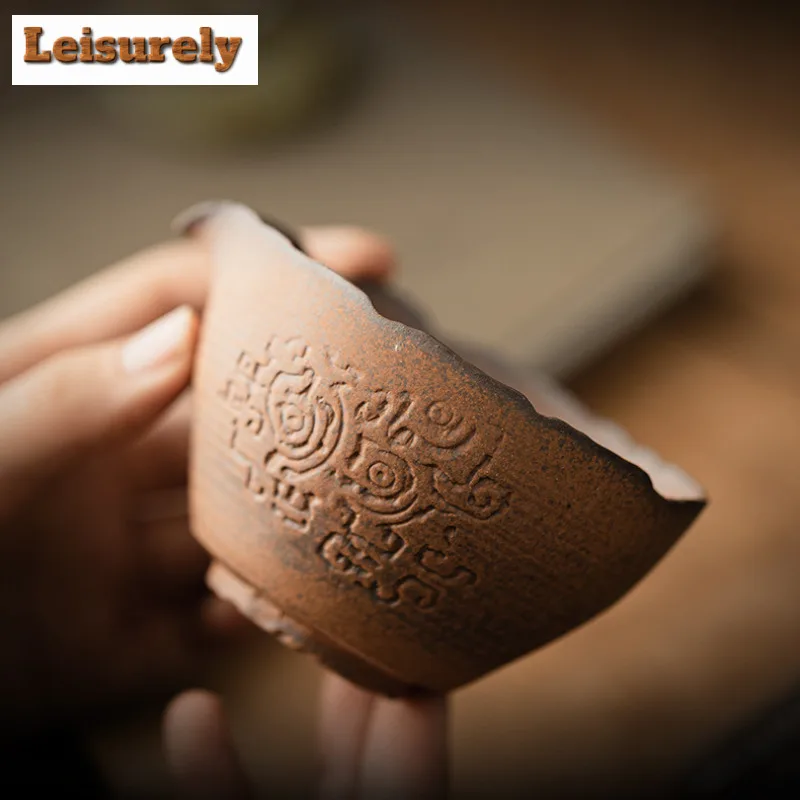 Chinese Old Mud Clay Coarse Pottery Tea Pitcher Tea Divider Cha Hai Dispenser Justice Cup Fair Mug Teaware Decoration Supplies