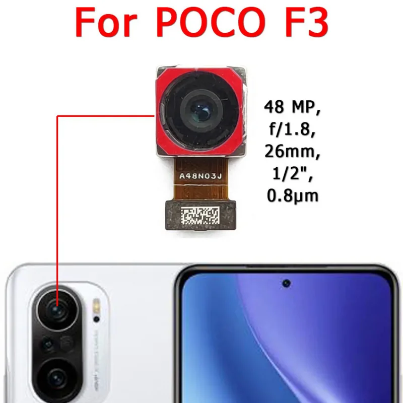 

Оригинальная задняя камера для Xiaomi Mi Poco F3 основной задний вид большой модуль камеры гибкий сменный запасные части для ремонта