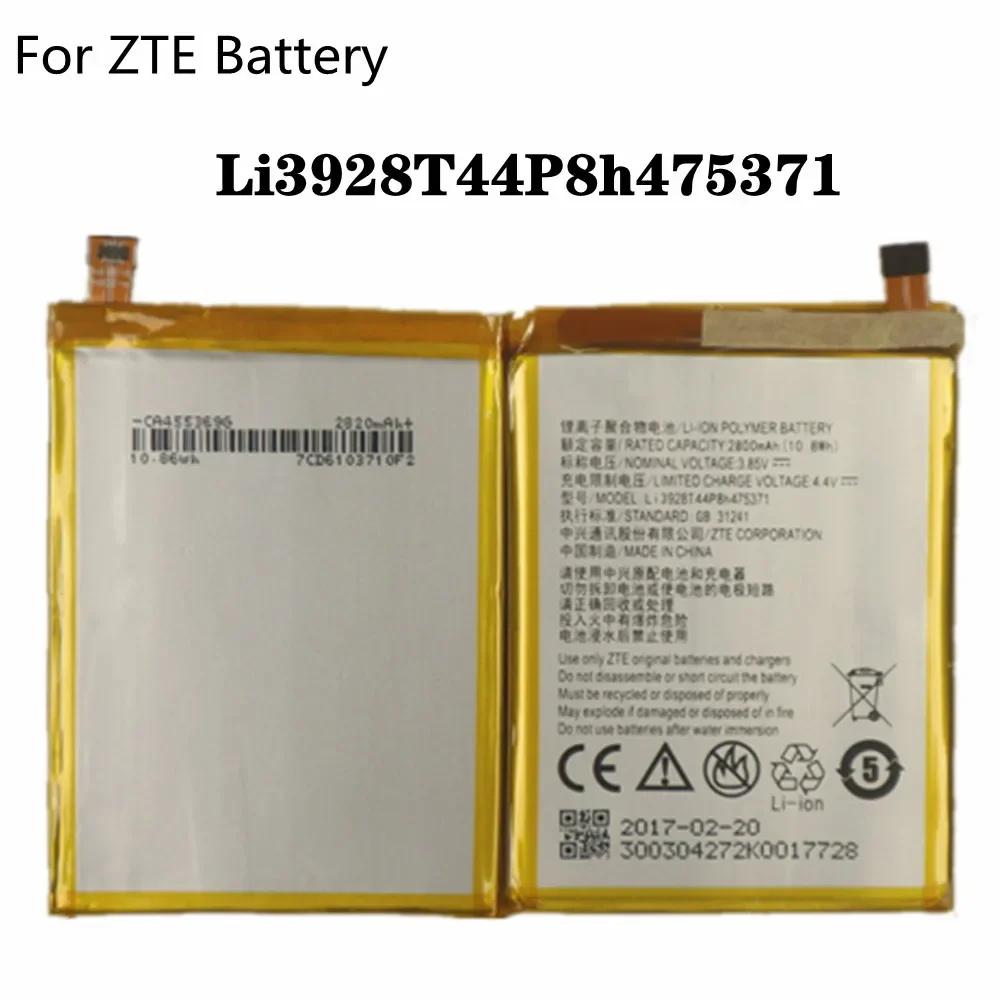 

New High Quality 2800mAh Li3928T44P8h475371 Battery For ZTE Blade A1 V8 Mini V8mini BV0850 V0850 AXON Mini Batteries