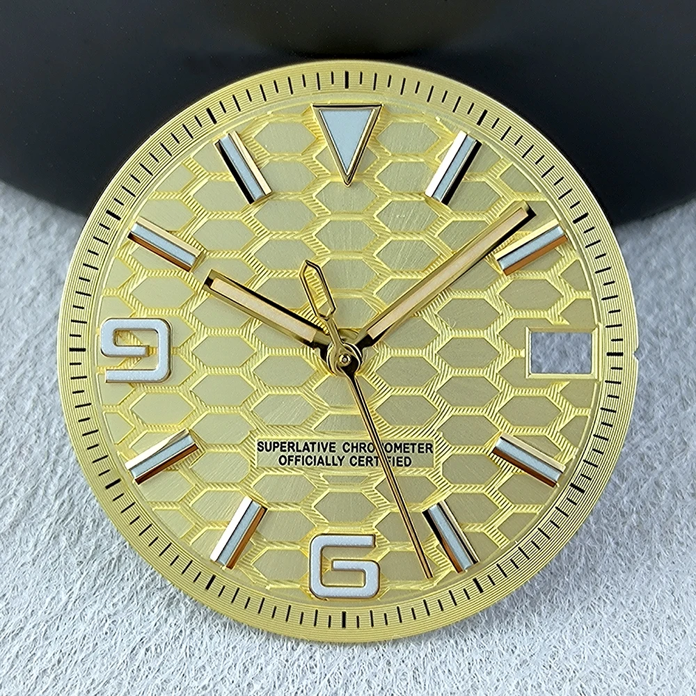 Blue Luminous Watch Dial with Numerals - 28.5mm