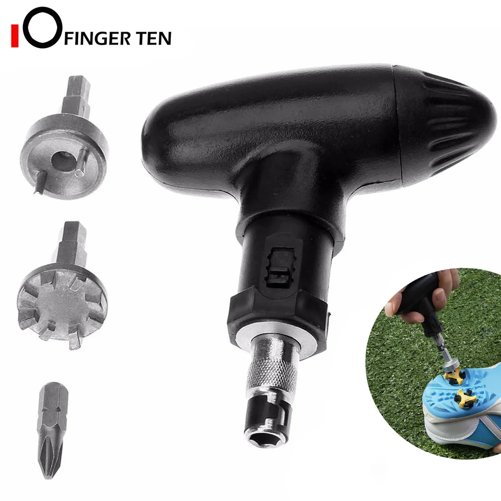 

Durable Stainless Steel Golf Spike Wrench Shoes Ratchet Action Remover Adjustment Tool Set Cleats with Plastic Handle