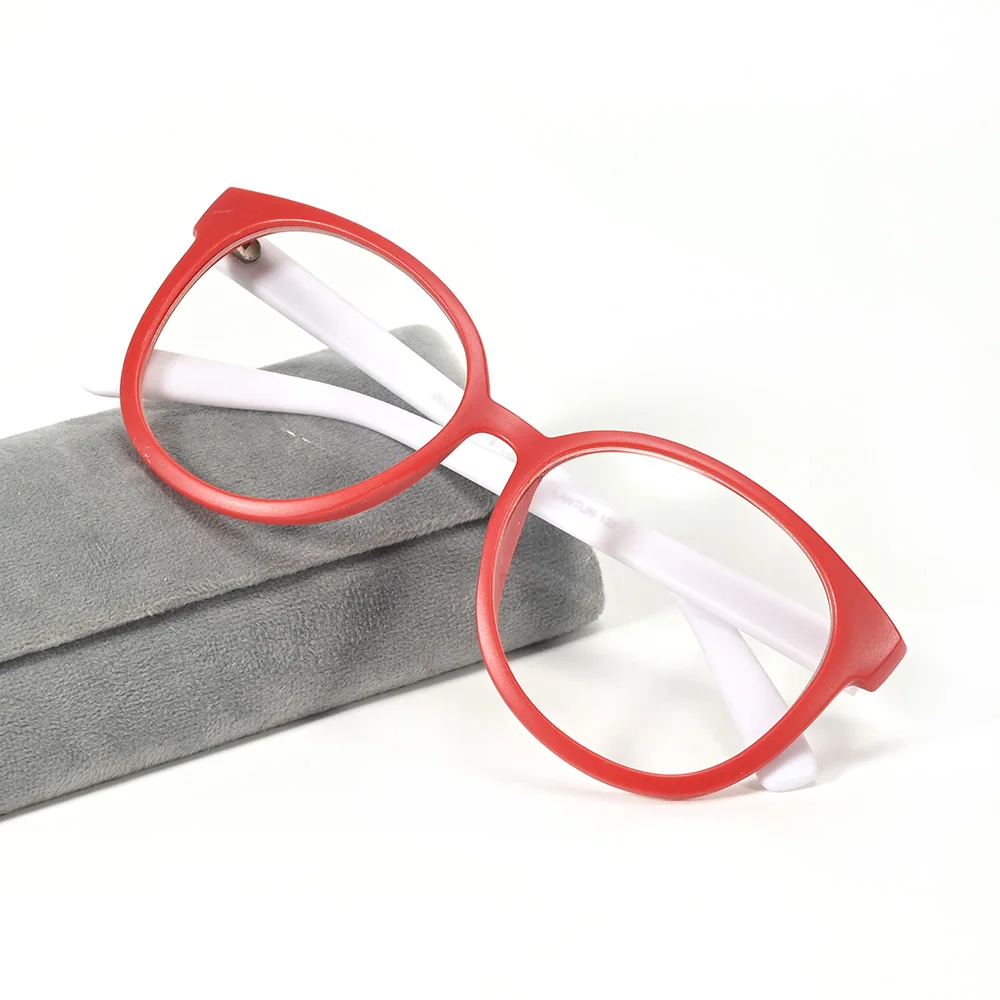 

Zerosun Red Round Reading Glasses Women Male Eyeglasses Frame Female Anti Reflection 0 +150 200 250 300 Diopter Spectacles