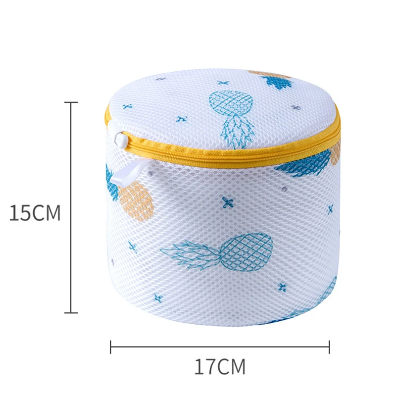 Printed Bra Laundry Bags Thicken Sandwich Fabric Bra Cylinder Storage Bag Silicone Gasket Fixed Bra Protection Washing Bag New 3