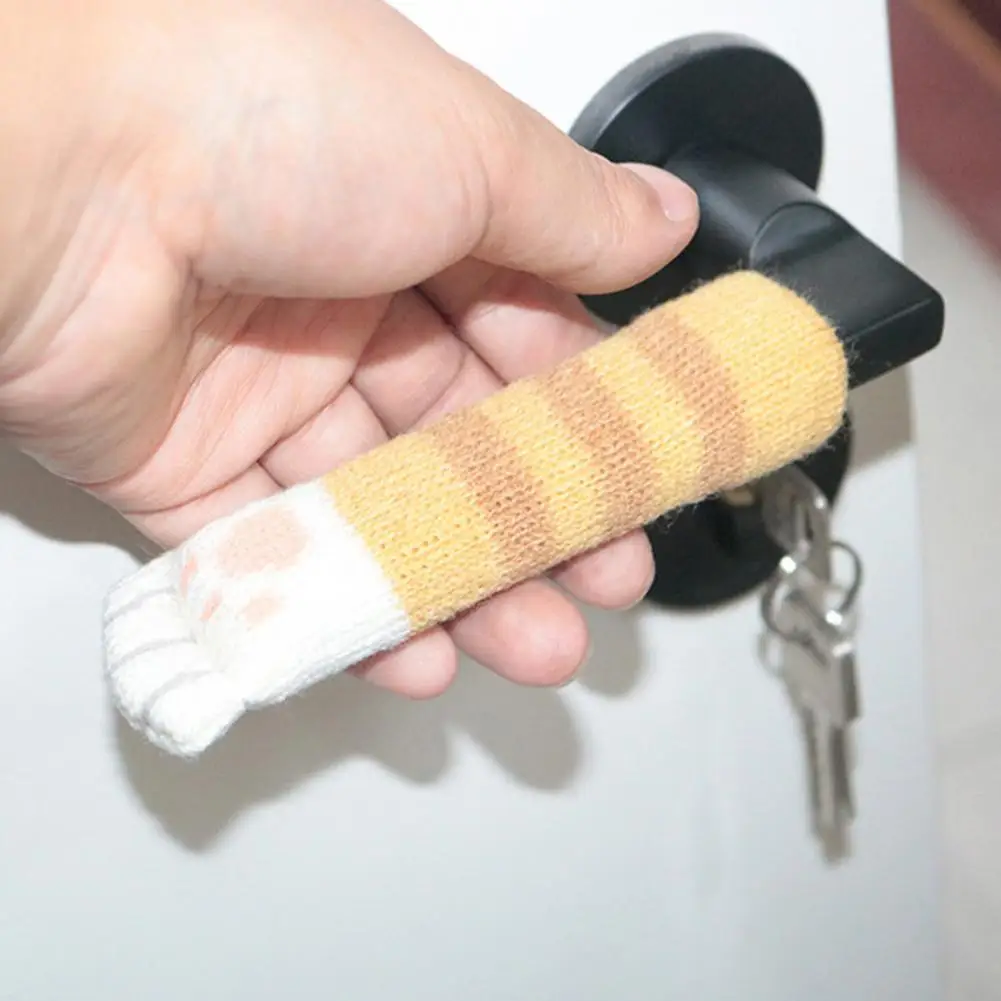 4Pcs Practical Door Handle Sleeve Knitted Handle Cover High Elasticity Not Easy to Fall Off Washable Door Protector