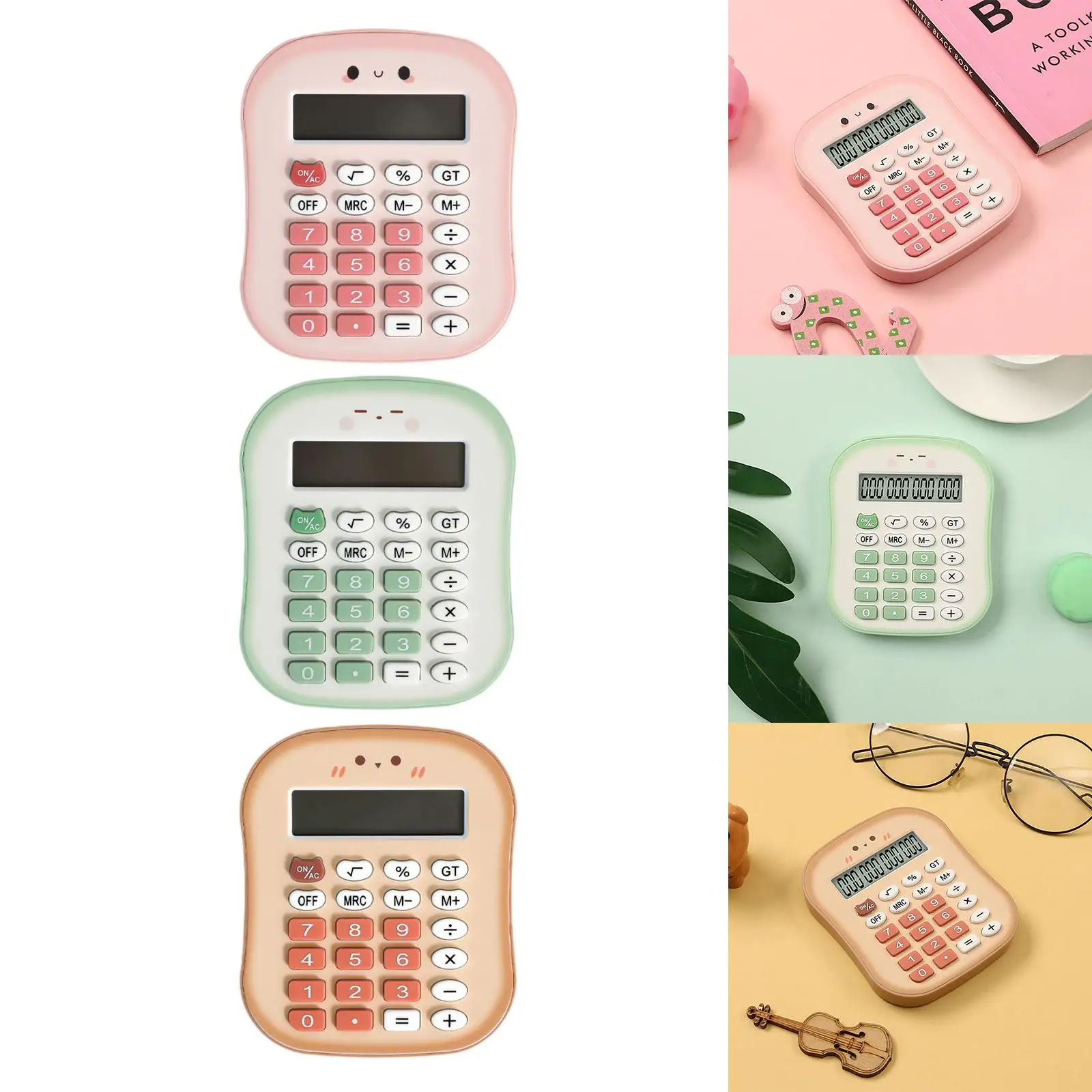빵 모양 미니 계산기, 컴팩트하고 튼튼하며, 기본 기능, 귀엽고, 12자리, 초등학교, 사무실, 가정, 학생, 생일 선물로 적합한 휴대용 계산기