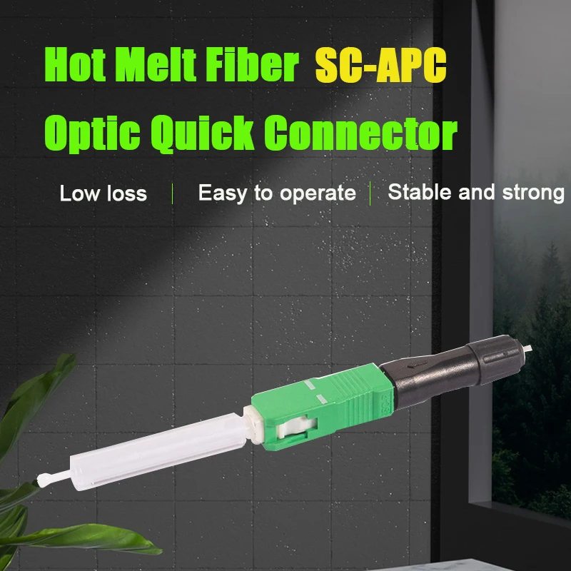 100Pcs SC APC Fast Connector Optical Fiber Fusion FTTH Fast Adapter SC/APC SOC Splice On Connector