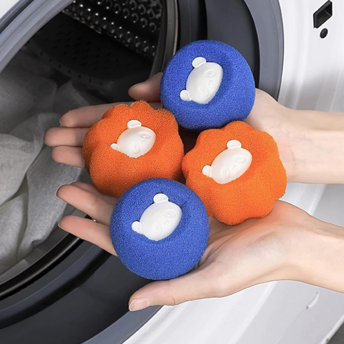 Washing Machine Cleaning Balls Powerful Stain Remover Magic Hair Catcher Pet Laundry Hair Remover 8PCS laundry ball