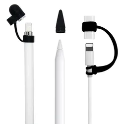 Étui en silicone 3 en 1 pour stylet, couverture et câble Apple, pour iPad Pro, adaptateur 