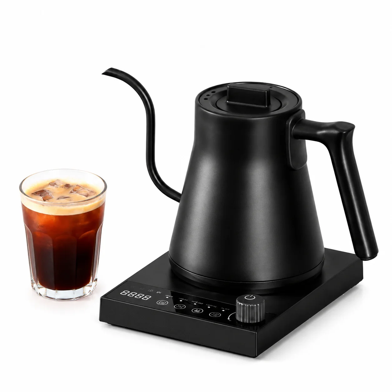 700ML Electric Gooseneck Kettle 1000W Temperature Control Rapid Heating Smart Teapot Hand Drip Brew Coffee Tea Water Pot 220V 1