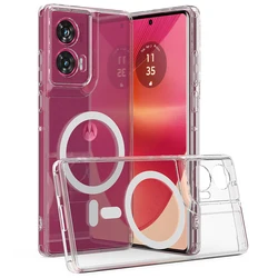 MagSafe Transparent Luxury Acrylic Wireless Charging Case for MOTO G96 (Clear)