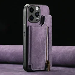 Zipper Leather Wallet Phone Case with Card Holder for Redmi Note 12 Pro 4G (PURPLE)