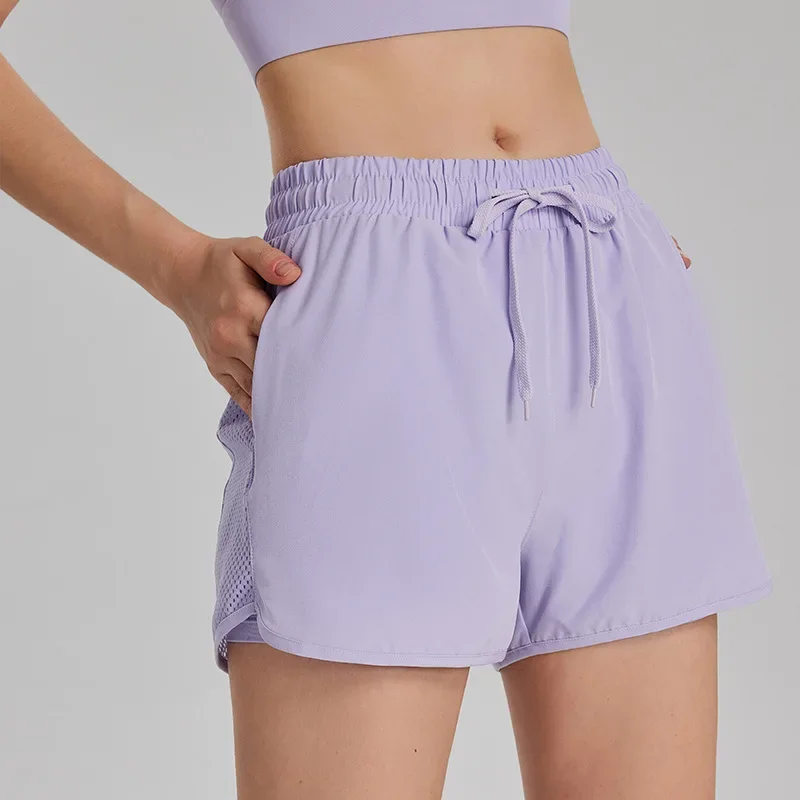 High Waist Loose Fit Running Yoga Shorts Women's Sportswear Breathable Anti-Light Summer
