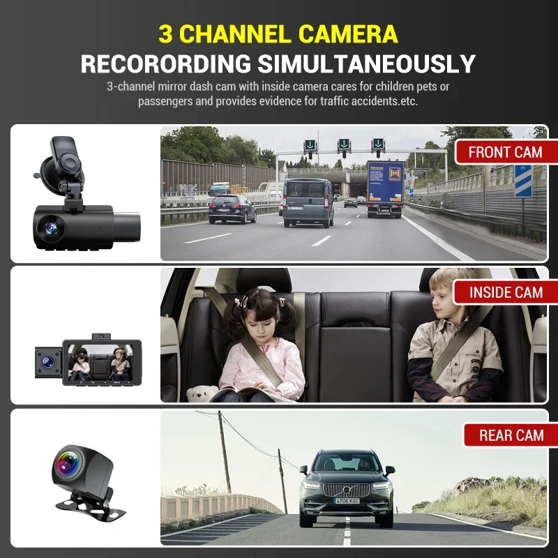  ä GPS  IR ߰ ð  ķڴ, 2K + 1080P, 3 ä  ķ,   ĸ 3  ڵ  ī޶