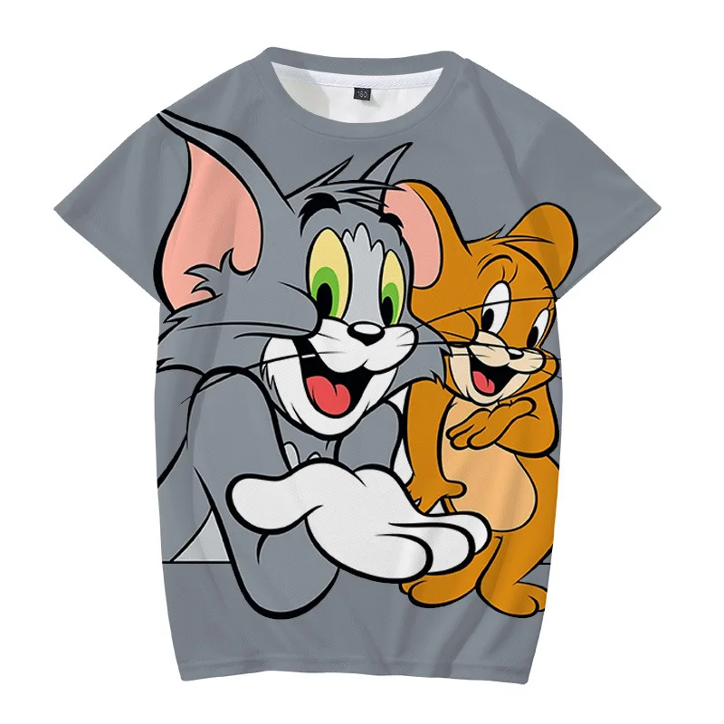 t shirt design 2022 New Summer Cartoon Pattern Tom and Jerry 3D child T-shirt Kawaii Kids T shirts Summer Casual Baby Clothes birthday baggy t shirt T-Shirts