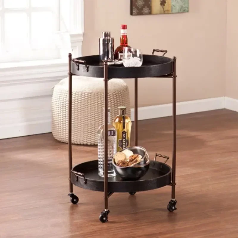 

Winston 2-Tier Wine/Serving Cart Black 20.75"W X 18.5"D X 28.5"H Serving Cart Champagne Cart Serving Trolley