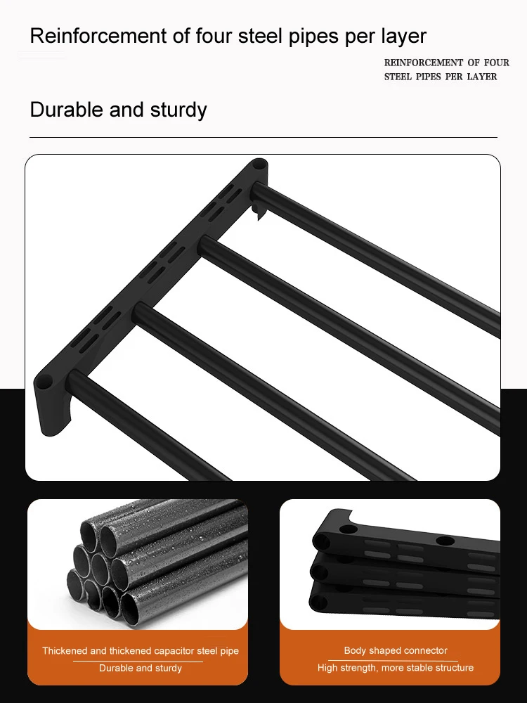 Black Elevated Shoe Rack Small  Simple Multi-layer Shoe Cabinet Home Entrance Rental Housing Dormitory Storage Rack New 2023 2