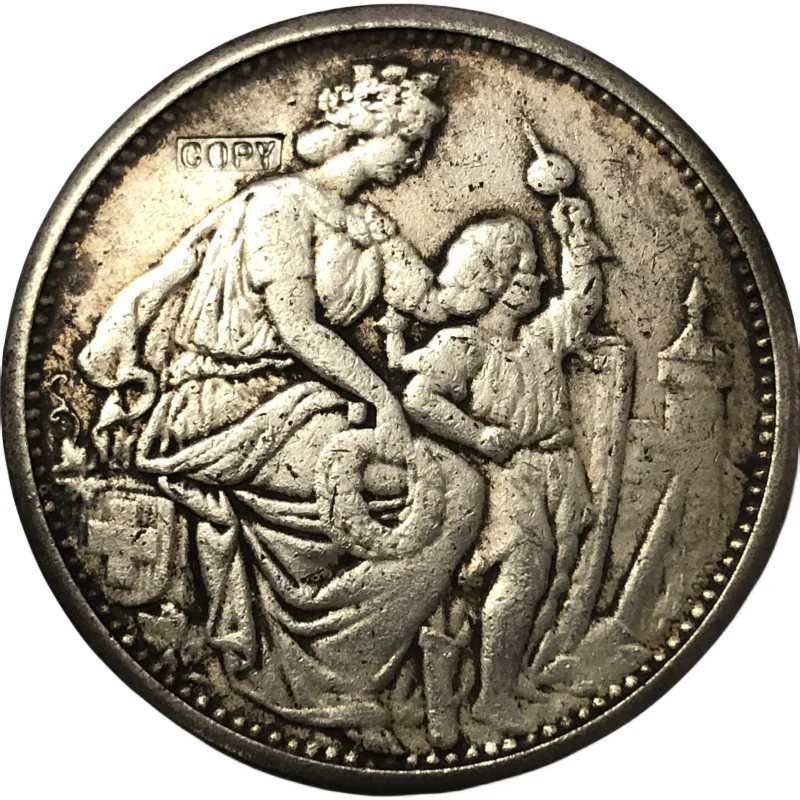 

1865 Switzerland 5 Francs Shooting Festival Silver Plated Coin Copy