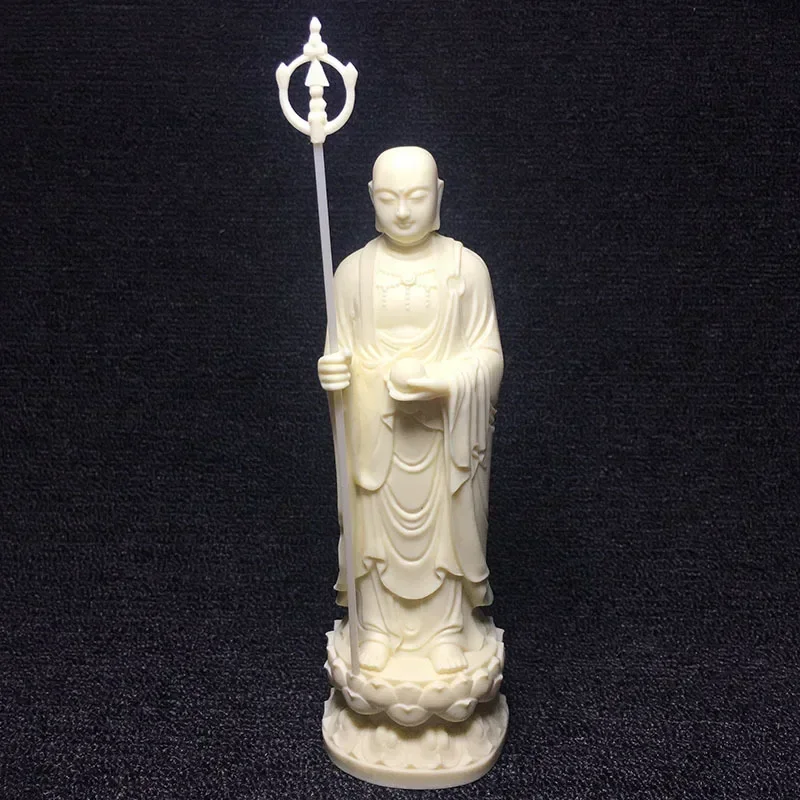 

White Ksitigarbha Buddha Sculpture Ornament Resin Carved Figure of Buddha Home Living Room Feng Shui statue Best Gift