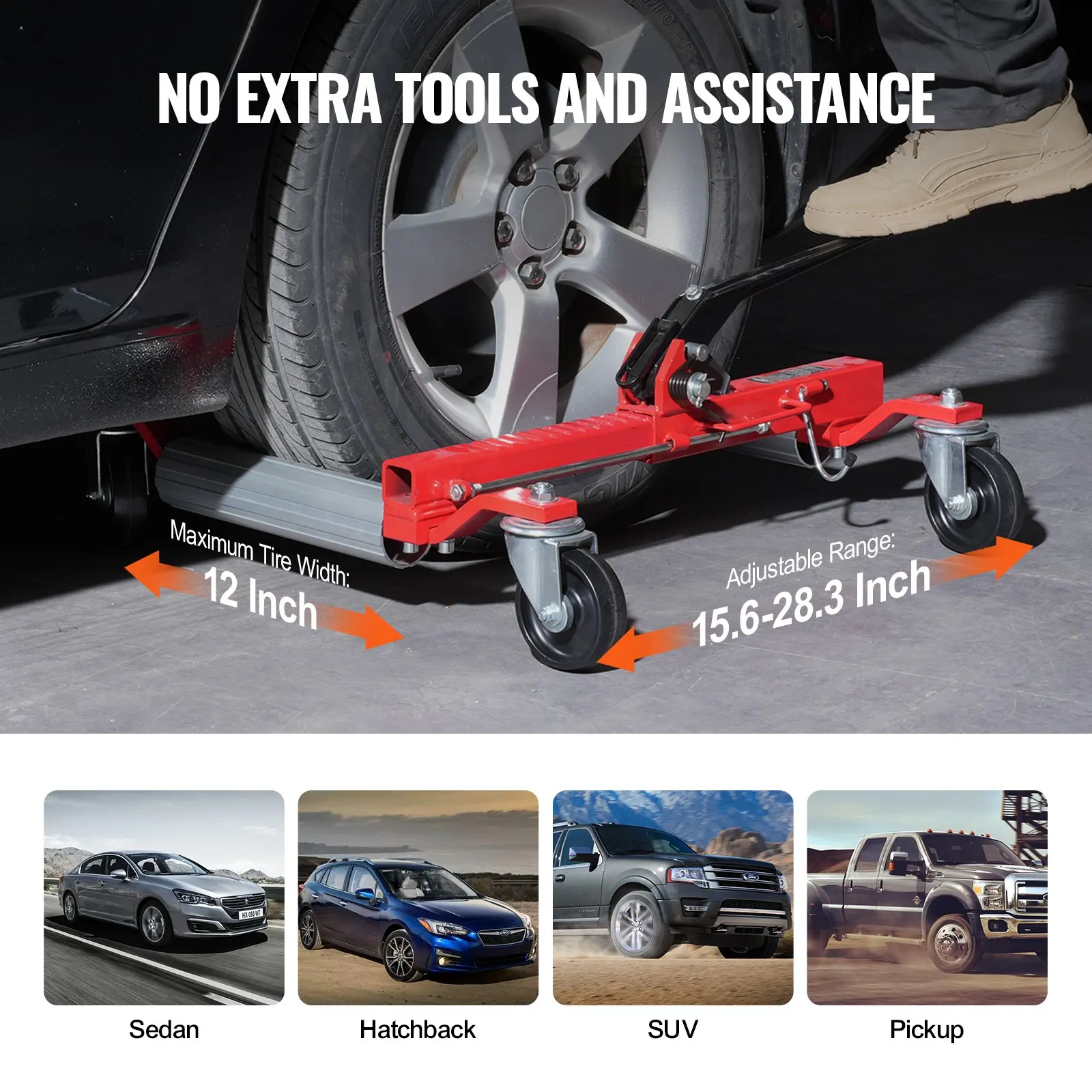 New Car Mover Universal Wheel Car Mover Mechanical Property Road Rescue Trailer Clearing Tool Wheel Dolly 1500 Lbs