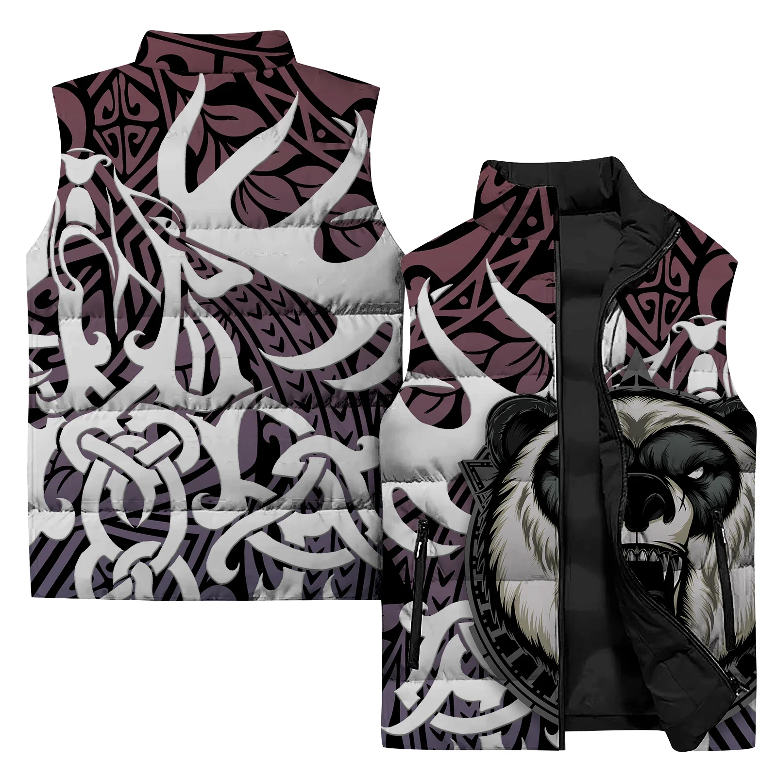 thumbnail image 1 of Chaqueta de invierno para hombre, chaleco para hombre, chaquetas para hombre, novedad de 2024, chaleco de algodón con estampado de tigre y Hellhound, chalecos, ropa, abrigos sin mangas, 1 of 4