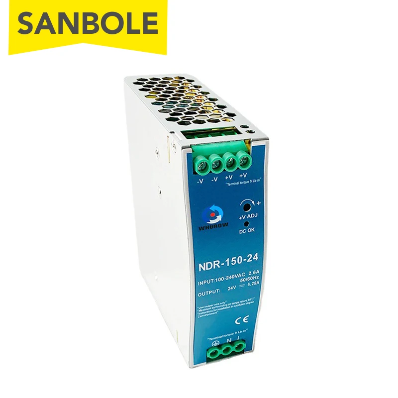NDR-120W 스위치 모드 전원 공급 장치, 전기 장비용 AC DC, 초박형 DIN 레일 팩토리, 75 W, 150 W, 240W, 5V  24V