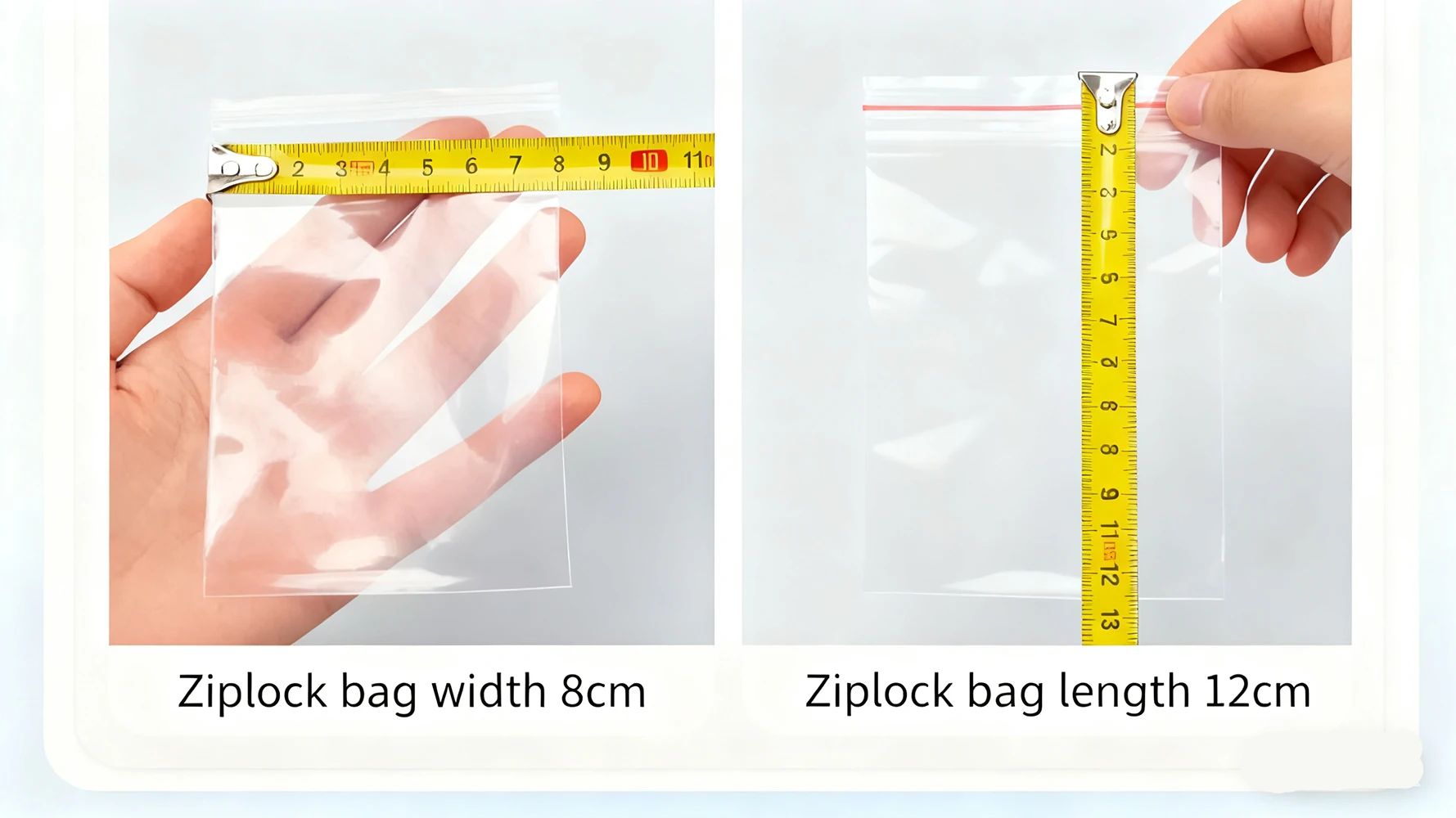 100 Stück Plastiktüten mit Reißverschluss, wiederverschließbar, transparente Beutel, Schuhbeutel, Vakuum-Aufbewahrungsbeutel, Sanitärbeutel, transparente Poly-Beutel, Dicke 0,12 mm – Detail 10