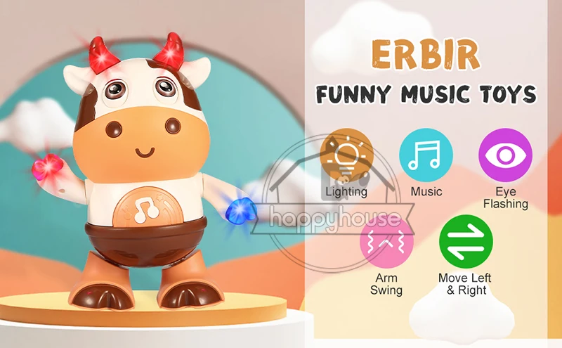 Baby Cow Musical Toys Dancing Walking Baby Cow Toy with Music and LED Lights Dancing Toys Baby Toys 6 to 12 Months 18 Month Toys 5